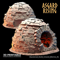3D Printed Asgard Rising Abandoned Burial Ground Burrows 28 32 mm Wargaming DnD (Online Only)