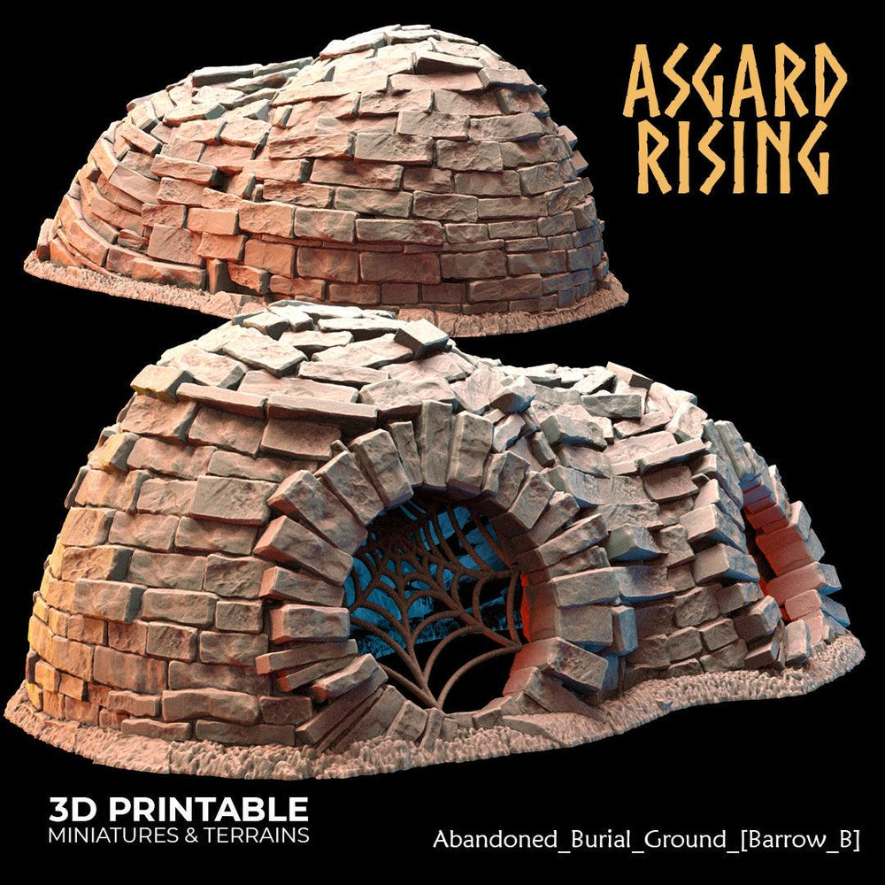 3D Printed Asgard Rising Abandoned Burial Ground Burrows 28 32 mm Wargaming DnD (Online Only)