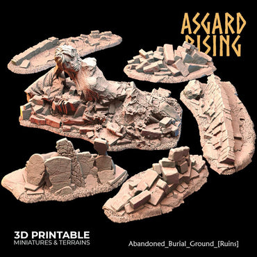 3D Printed Asgard Rising Abandoned Burial Ground Ruins 28 32 mm Wargaming DnD (Online Only)