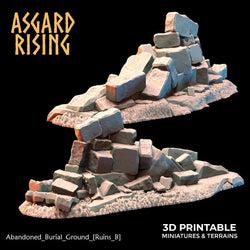 3D Printed Asgard Rising Abandoned Burial Ground Ruins 28 32 mm Wargaming DnD (Online Only)