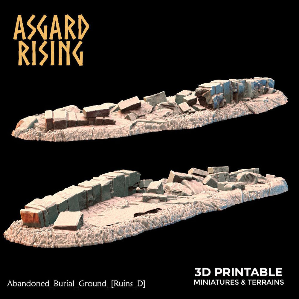 3D Printed Asgard Rising Abandoned Burial Ground Ruins 28 32 mm Wargaming DnD (Online Only)