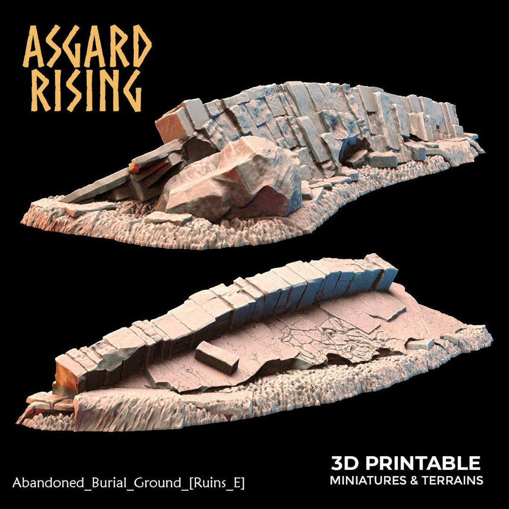 3D Printed Asgard Rising Abandoned Burial Ground Ruins 28 32 mm Wargaming DnD (Online Only)