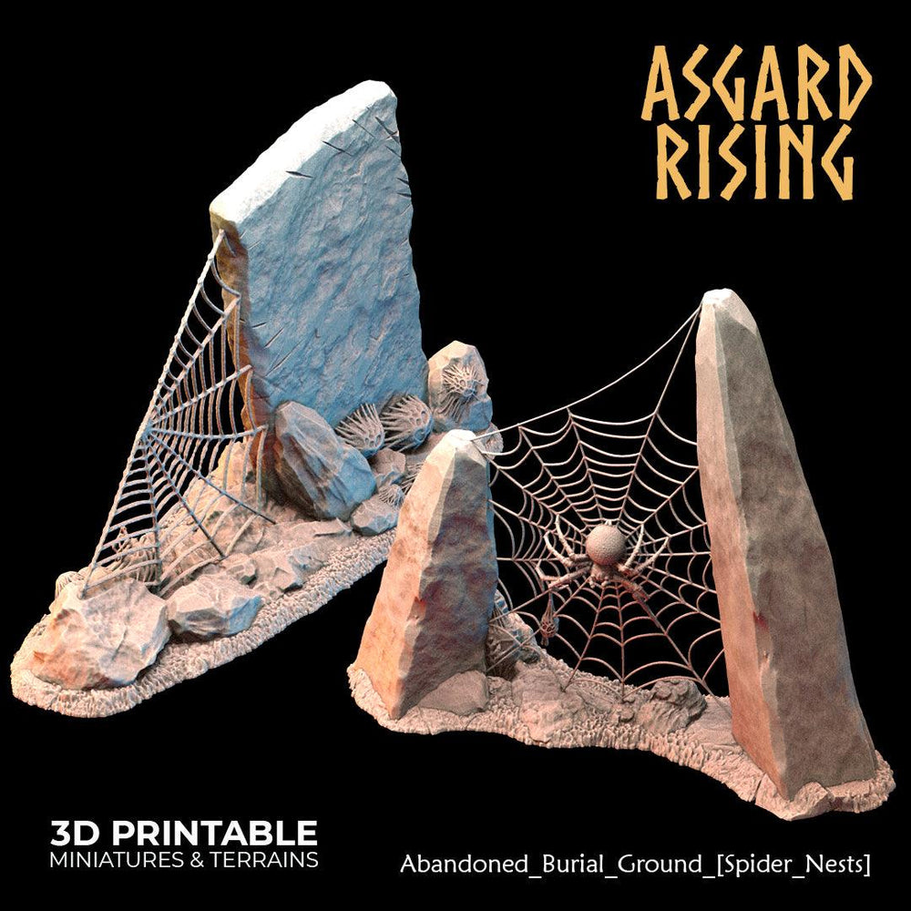 3D Printed Asgard Rising Abandoned Burial Ground Spider Nests 28 32 mm Wargaming DnD (Online Only)