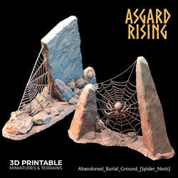 3D Printed Asgard Rising Abandoned Burial Ground Spider Nests 28 32 mm Wargaming DnD (Online Only)