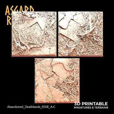 3D Printed Asgard Rising Abandoned Deathlands 3x 50mm Square Base Wargaming DnD (Online Only)