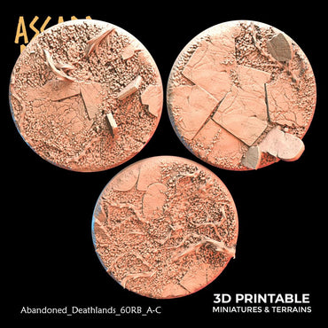 3D Printed Asgard Rising Abandoned Deathlands 3x 60mm Round Base Wargaming DnD (Online Only)