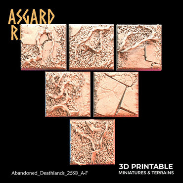 3D Printed Asgard Rising Abandoned Deathlands 6x 20 25 30 35mm Square Base Wargaming DnD (Online Only)
