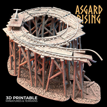 3D Printed Asgard Rising Advanced Dwarven Mines Underground Railroad 28mm - 32mm (Online Only)