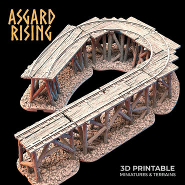 3D Printed Asgard Rising Advanced Dwarven Mines Underground Railroad 28mm - 32mm (Online Only)