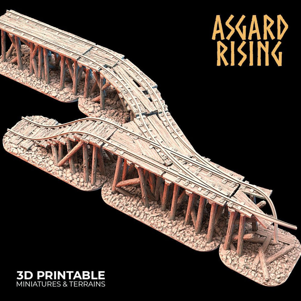 3D Printed Asgard Rising Advanced Dwarven Mines Underground Railroad 28mm - 32mm (Online Only)