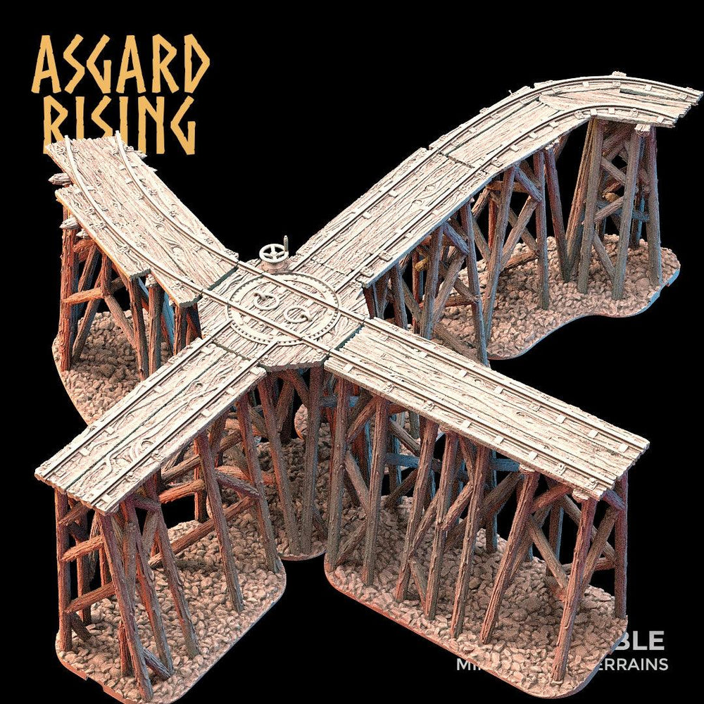 3D Printed Asgard Rising Advanced Dwarven Mines Underground Railroad 28mm - 32mm (Online Only)