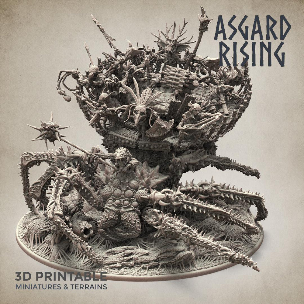 3D Printed Asgard Rising Ancient Spider Queen with Palanquin 32mm D&D (Online Only)