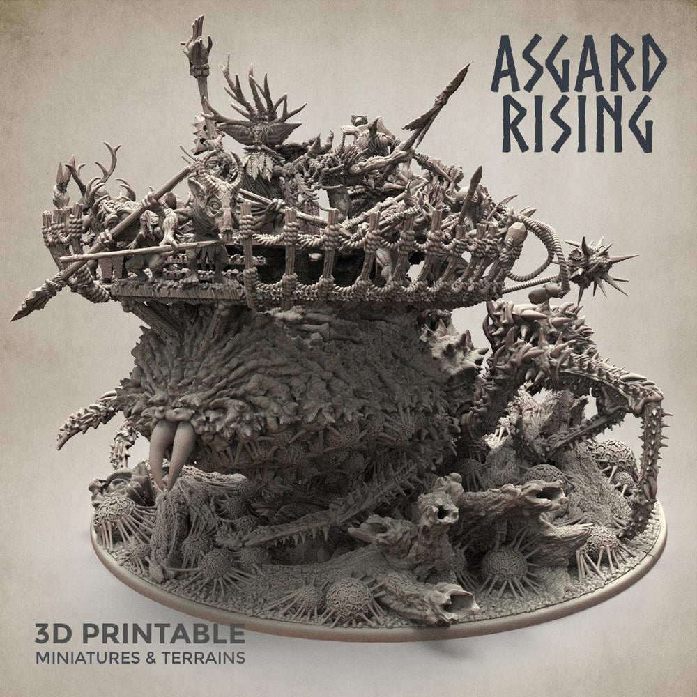3D Printed Asgard Rising Ancient Spider Queen with Palanquin 32mm D&D (Online Only)