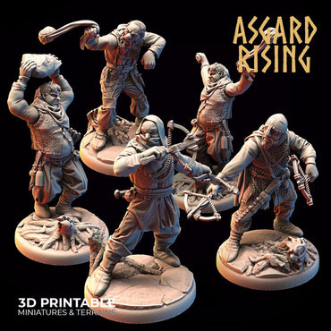 3D Printed Asgard Rising Bandit Deserters Slingers Modular Warband 28mm - 32mm (Online Only)