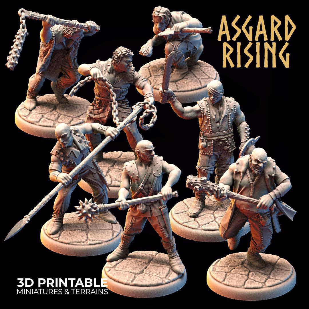 3D Printed Asgard Rising Bandit Outcast Modular Warband 28mm - 32mm Ragnarok D&D (Online Only)