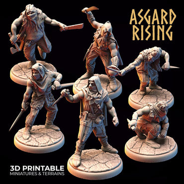 3D Printed Asgard Rising Bandit Rogues Modular Warband 28mm - 32mm Ragnarok D&D (Online Only)
