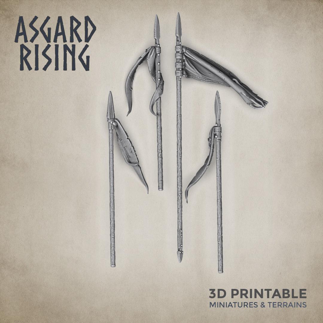 3D Printed Asgard Rising Banners Set - 32mm D&D (Online Only)