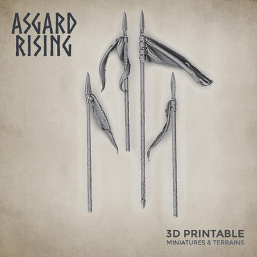 3D Printed Asgard Rising Banners Set - 32mm D&D (Online Only)