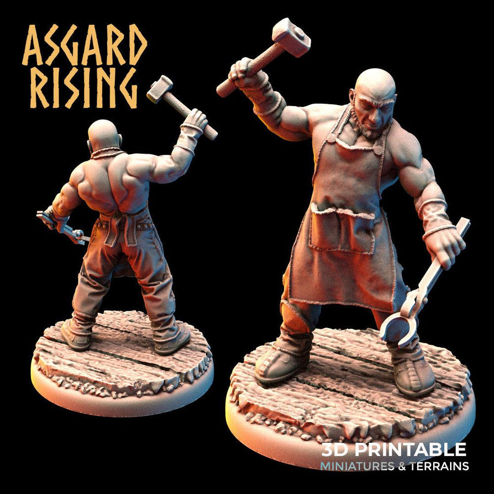 3D Printed Asgard Rising Blacksmith 32mm Ragnarok D&D (Online Only)