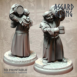 3D Printed Asgard Rising Brother Monks Set 28mm - 32mm Ragnarok D&D (Online Only)