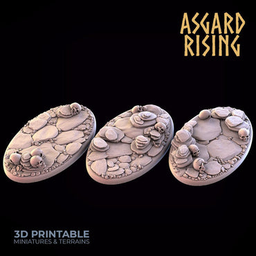 3D Printed Asgard Rising Burial Ground Oval Bases 28 32mm D&D (Online Only)