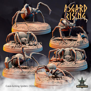 3D Printed Asgard Rising Cave-Lurking Spiders Set 2 28 32 mm Wargaming DnD (Online Only)