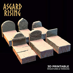 3D Printed Asgard Rising Cemetery Graves Set 28mm-32mm Ragnarok D&D (Online Only)