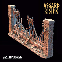 3D Printed Asgard Rising Cemetery Iron Wall Gate Set A 28mm-32mm Ragnarok D&D (Online Only)