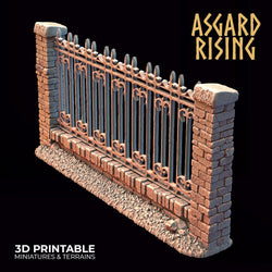 3D Printed Asgard Rising Cemetery Iron Wall Gate Set A 28mm-32mm Ragnarok D&D (Online Only)