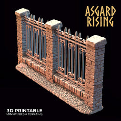 3D Printed Asgard Rising Cemetery Iron Wall Gate Set A 28mm-32mm Ragnarok D&D (Online Only)