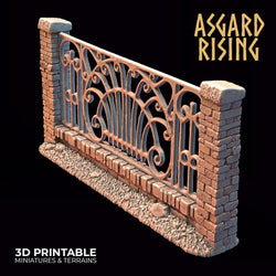 3D Printed Asgard Rising Cemetery Iron Wall Gate Set B 28mm-32mm Ragnarok D&D (Online Only)