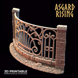 3D Printed Asgard Rising Cemetery Iron Wall Gate Set B 28mm-32mm Ragnarok D&D (Online Only)