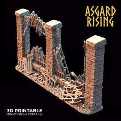3D Printed Asgard Rising Cemetery Iron Wall Gate Set C 28mm-32mm Ragnarok D&D (Online Only)