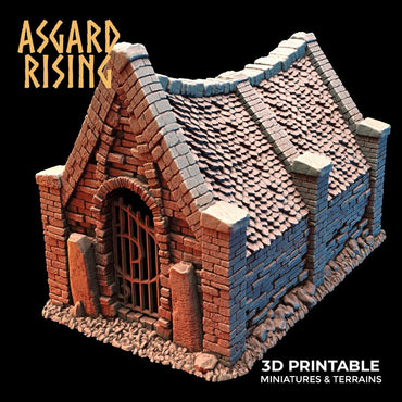 3D Printed Asgard Rising Cemetery Mausoleum 28mm-32mm Ragnarok D&D (Online Only)