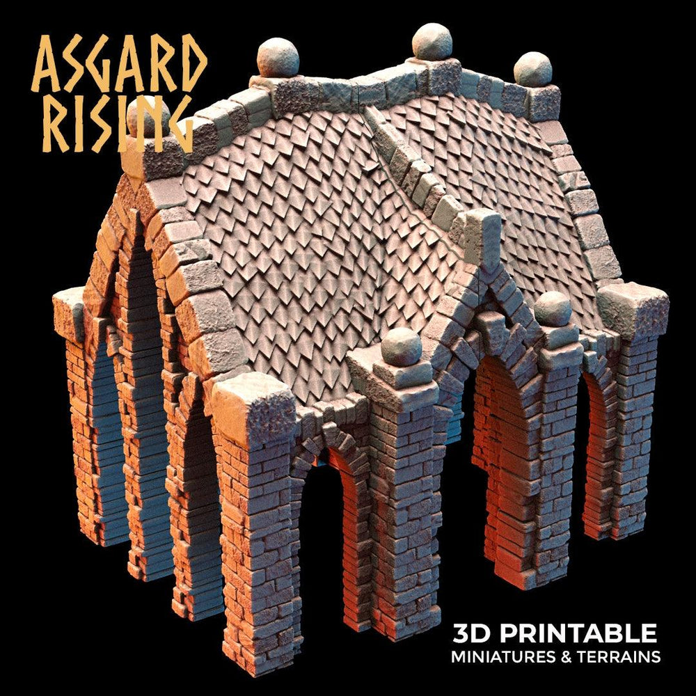 3D Printed Asgard Rising Cemetery Mausoleum Set 28mm-32mm Ragnarok D&D (Online Only)