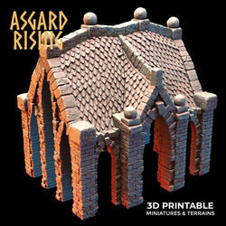 3D Printed Asgard Rising Cemetery Mausoleum Set 28mm-32mm Ragnarok D&D (Online Only)
