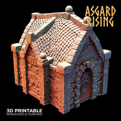 3D Printed Asgard Rising Cemetery Mausoleum Set 28mm-32mm Ragnarok D&D (Online Only)
