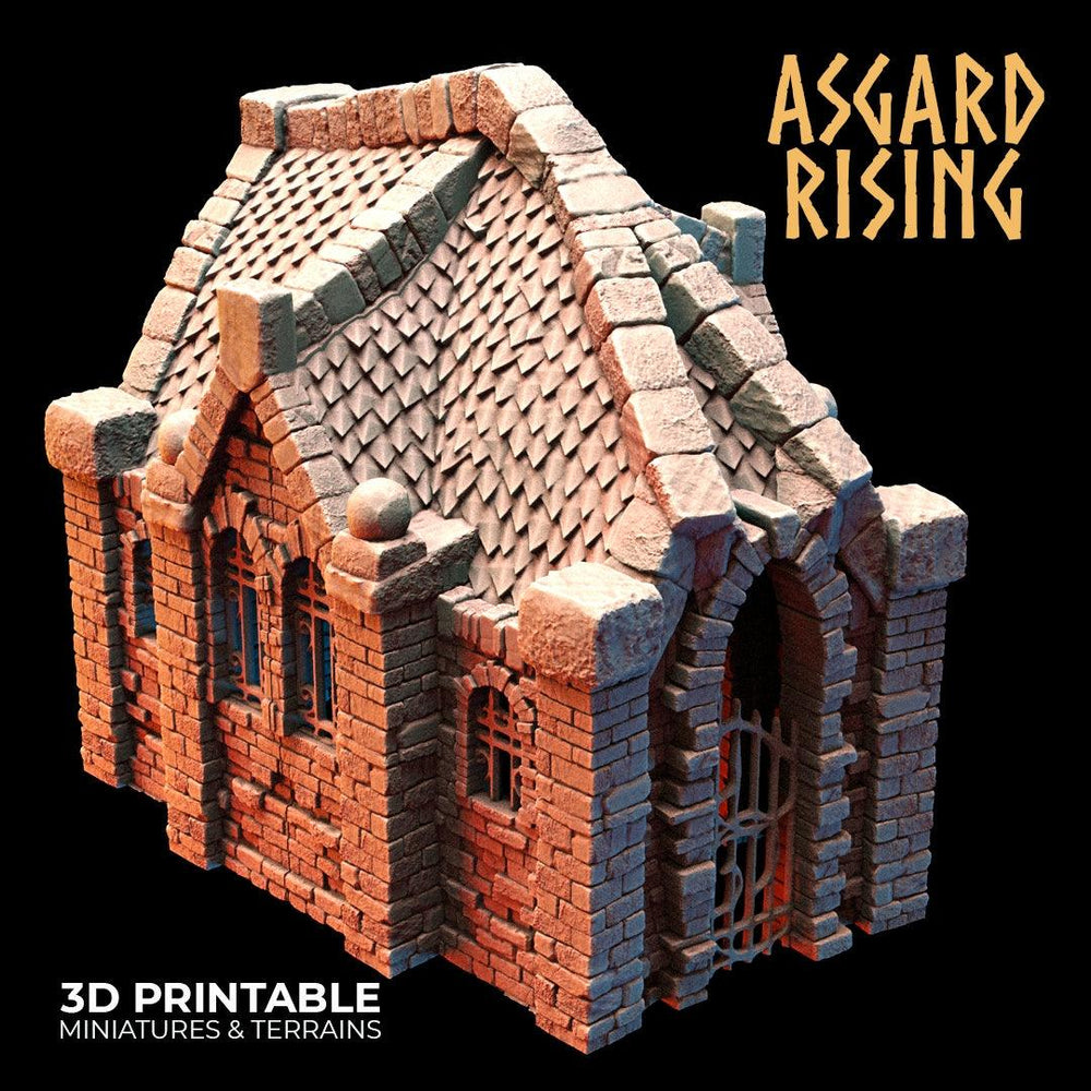 3D Printed Asgard Rising Cemetery Mausoleum Set 28mm-32mm Ragnarok D&D (Online Only)