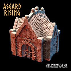 3D Printed Asgard Rising Cemetery Mausoleum Set 28mm-32mm Ragnarok D&D (Online Only)