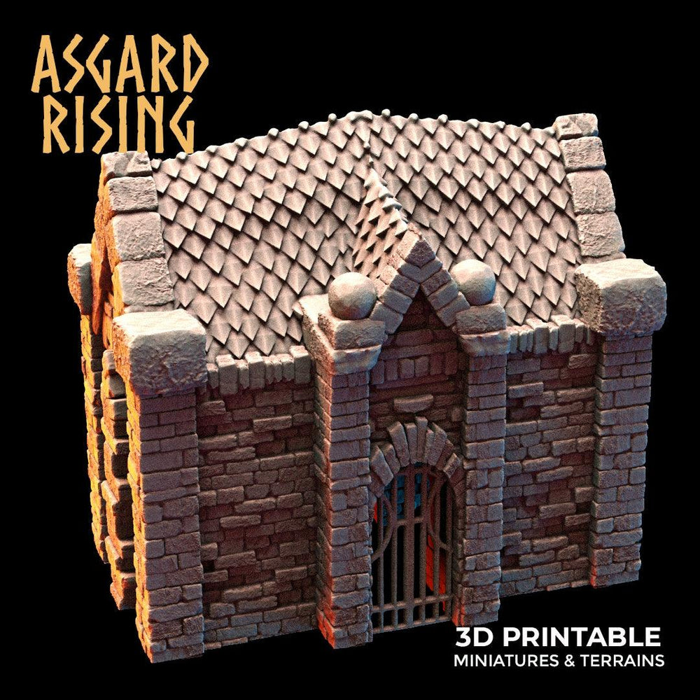 3D Printed Asgard Rising Cemetery Mausoleum Set 28mm-32mm Ragnarok D&D (Online Only)
