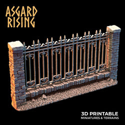 3D Printed Asgard Rising Cemetery Stone Wall Fence Set 28mm-32mm Ragnarok D&D (Online Only)