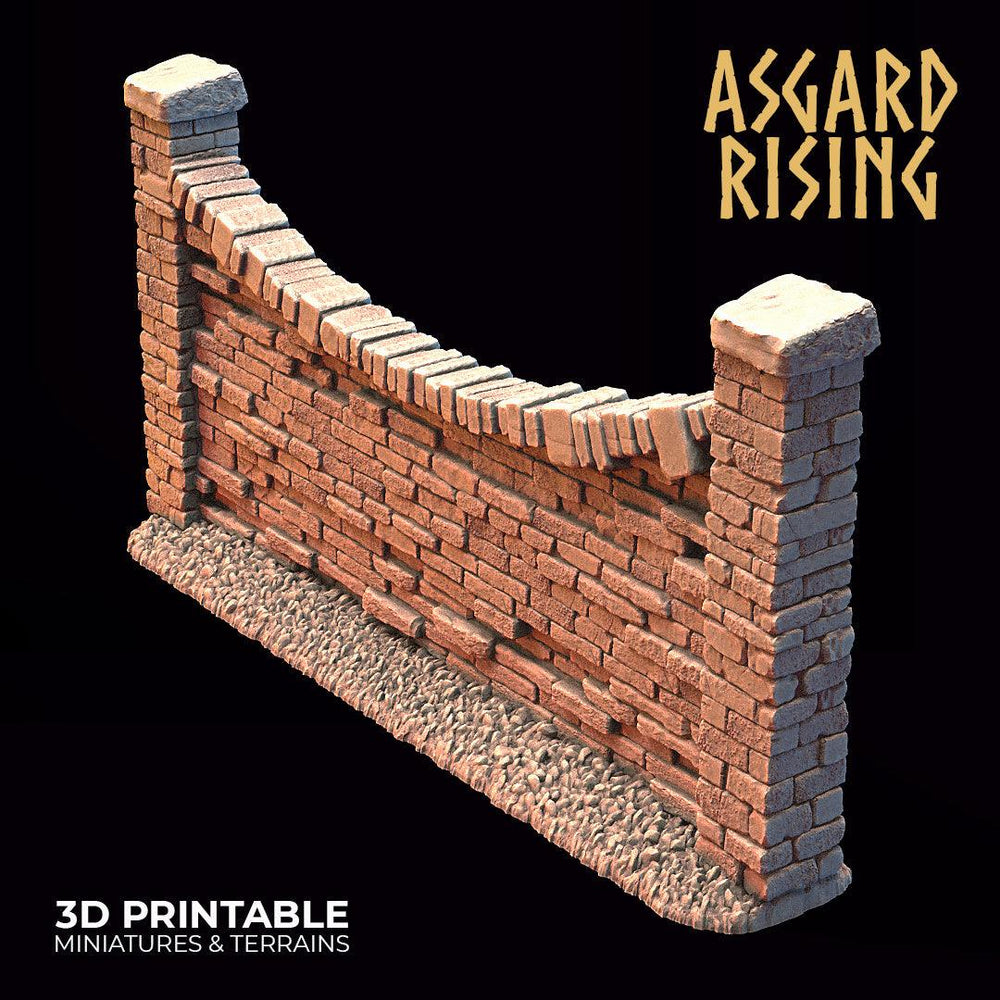 3D Printed Asgard Rising Cemetery Stone Wall Gate Set A 28mm-32mm Ragnarok D&D (Online Only)