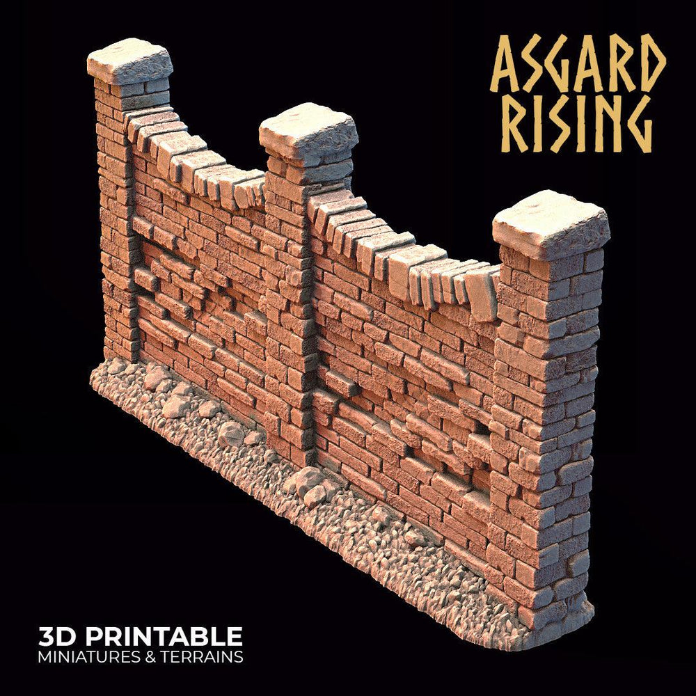 3D Printed Asgard Rising Cemetery Stone Wall Gate Set A 28mm-32mm Ragnarok D&D (Online Only)