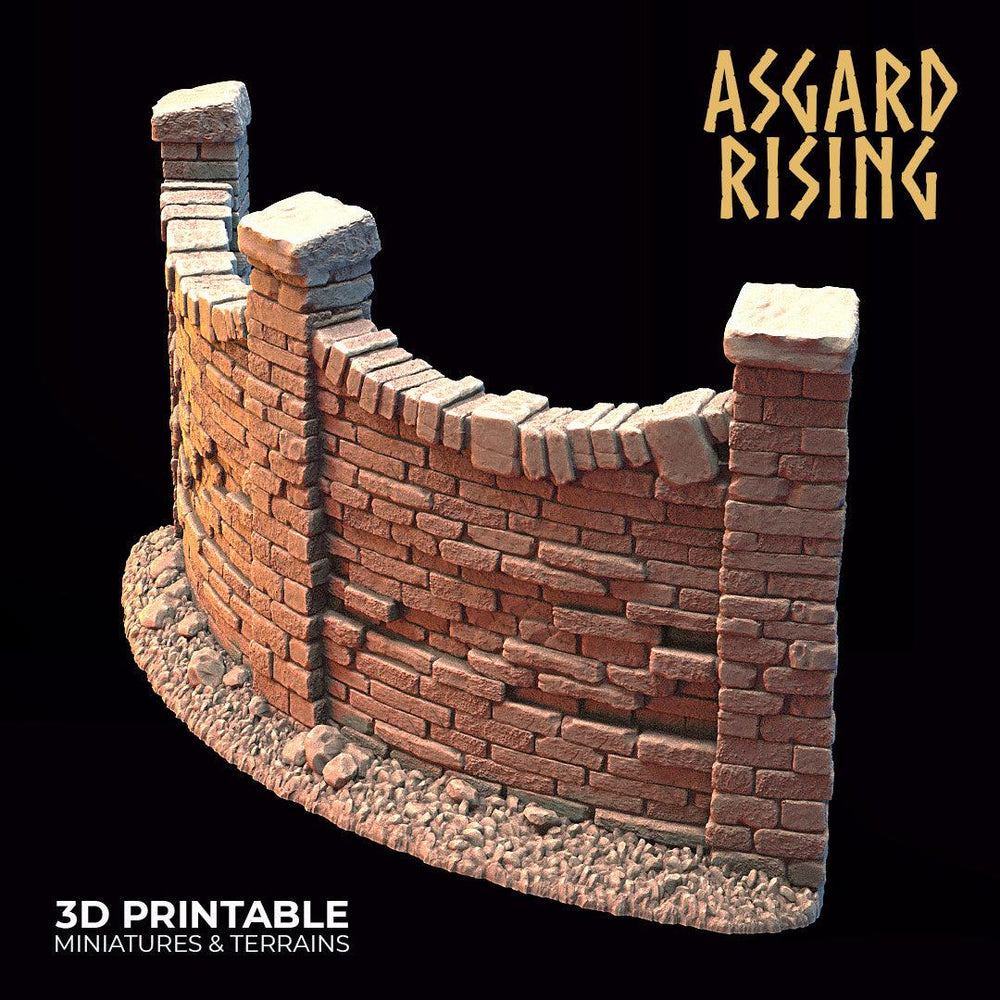 3D Printed Asgard Rising Cemetery Stone Wall Gate Set A 28mm-32mm Ragnarok D&D (Online Only)