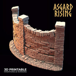 3D Printed Asgard Rising Cemetery Stone Wall Gate Set A 28mm-32mm Ragnarok D&D (Online Only)