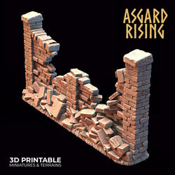 3D Printed Asgard Rising Cemetery Stone Wall Gate Set A 28mm-32mm Ragnarok D&D (Online Only)
