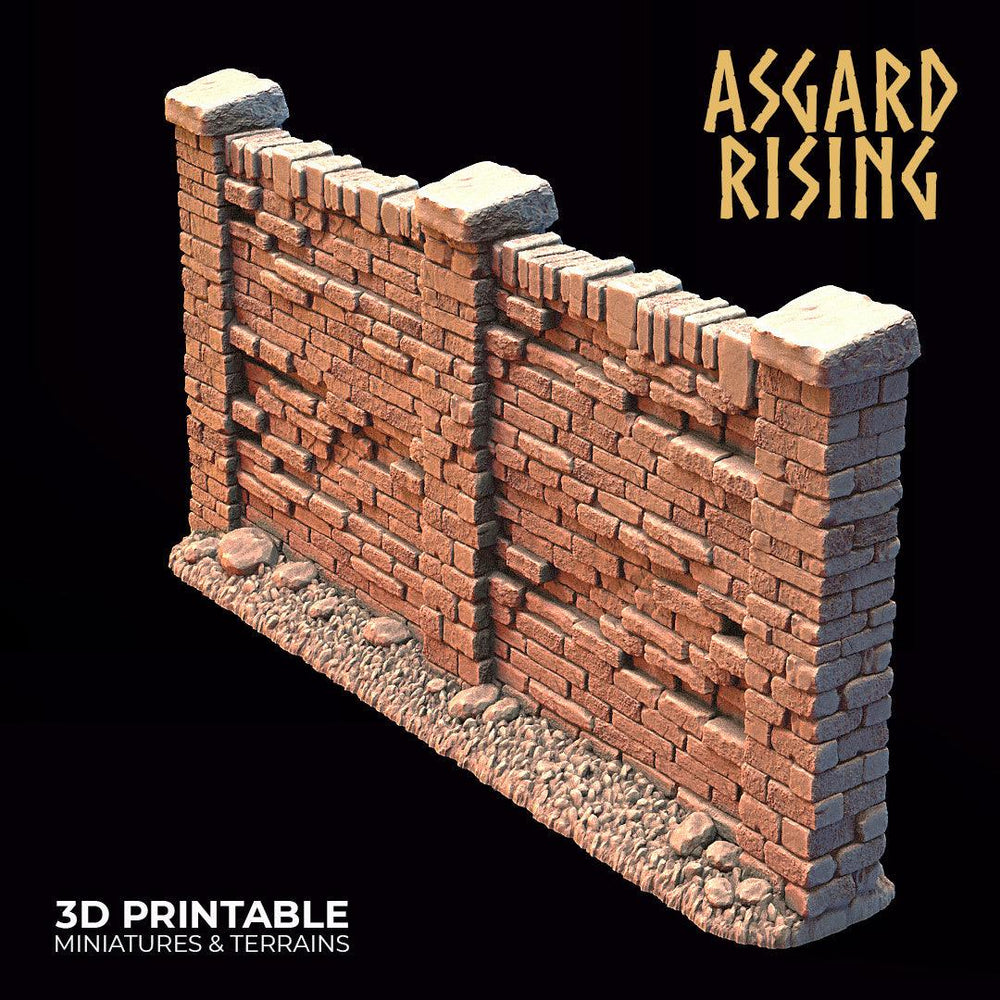 3D Printed Asgard Rising Cemetery Stone Wall Gate Set B 28mm-32mm Ragnarok D&D (Online Only)