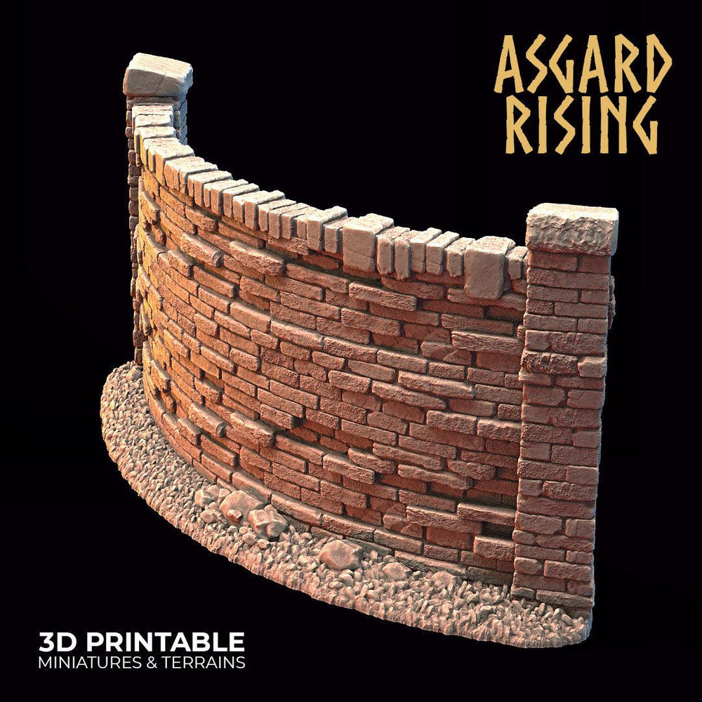3D Printed Asgard Rising Cemetery Stone Wall Gate Set B 28mm-32mm Ragnarok D&D (Online Only)