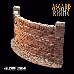 3D Printed Asgard Rising Cemetery Stone Wall Gate Set B 28mm-32mm Ragnarok D&D (Online Only)