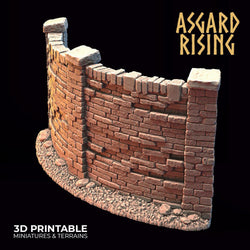3D Printed Asgard Rising Cemetery Stone Wall Gate Set B 28mm-32mm Ragnarok D&D (Online Only)